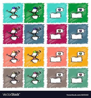Collection of flat shading style icons war gagets vector image