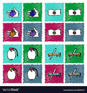 Collection of flat shading style icons war gagets vector image