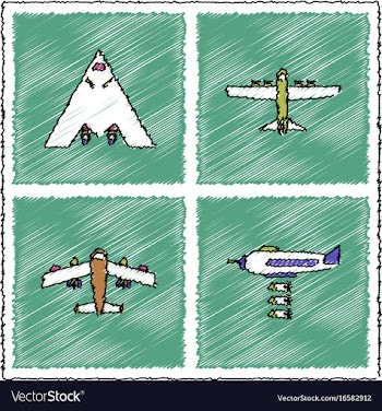 Collection of flat shading style icons war gagets vector image
