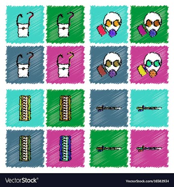 Collection of flat shading style icons war gagets vector image