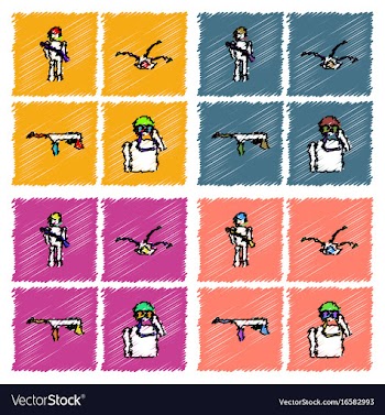 Collection of flat shading style icons war gagets vector image