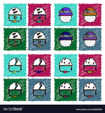 Collection of flat shading style icons war gagets vector image