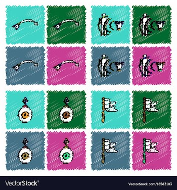 Collection of flat shading style icons war gagets vector image