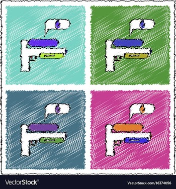 Collection of flat shading style icons water gun vector image