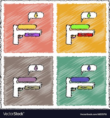 Collection of flat shading style icons water gun vector image