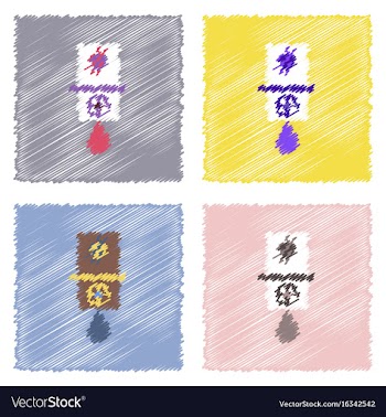Collection of flat shading style icons water pipe vector image