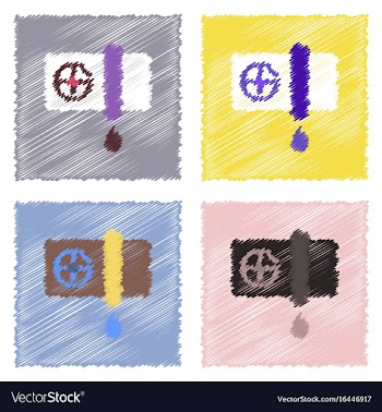 Collection of flat shading style icons water pipe vector image
