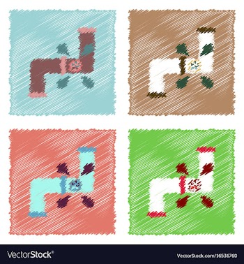 Collection of flat shading style icons water pipe vector image