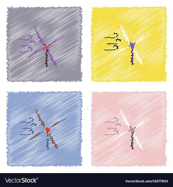 Collection of flat shading style icons wind vector image