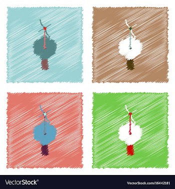 Collection of flat shading style icons wind vector image