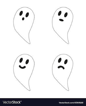 collection of funny ghosts with different emotions