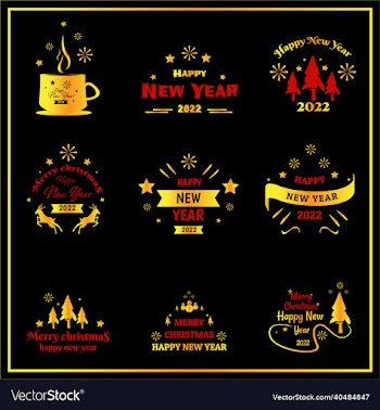 collection of gold christmas and new year writings