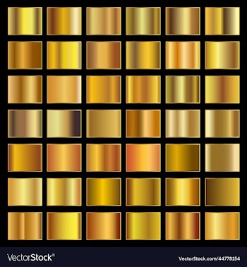 collection of gold gradients realistic golden