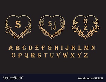 collection of gold hand drawn floral logo