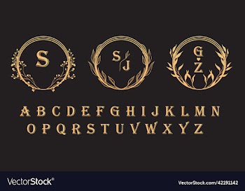 collection of gold hand drawn floral logo