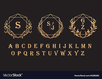 collection of gold hand drawn floral logo