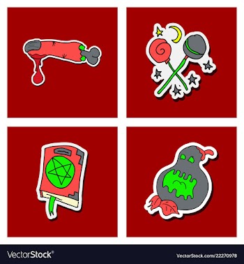 Collection of halloween flat celebration cards vector image