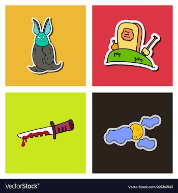 Collection of halloween flat celebration cards vector image