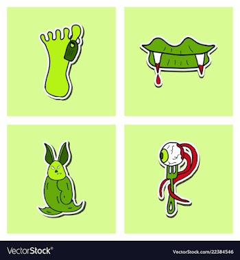 Collection of halloween flat celebration cards vector image