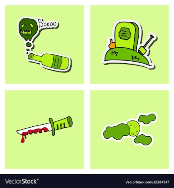 Collection of halloween flat celebration cards vector image