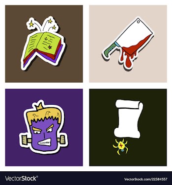 Collection of halloween flat celebration cards vector image