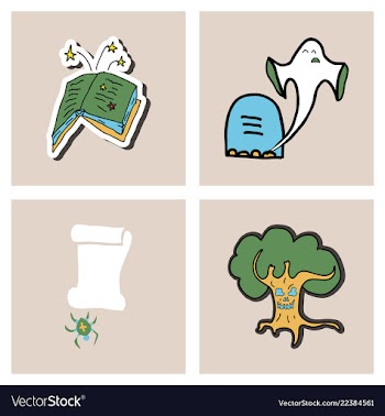 Collection of halloween flat celebration cards vector image