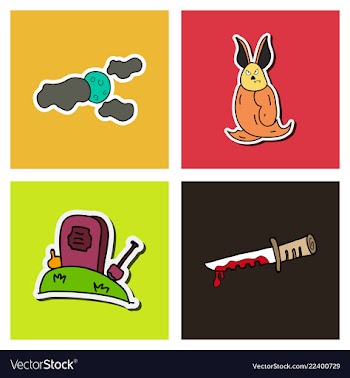 Collection of halloween flat celebration cards vector image