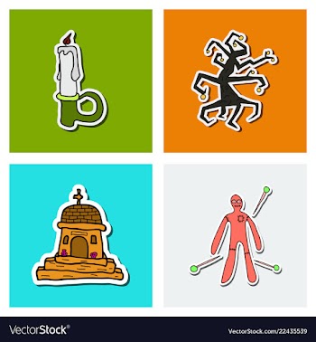 Collection of halloween flat celebration cards vector image
