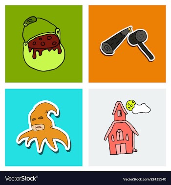 Collection of halloween flat celebration cards vector image