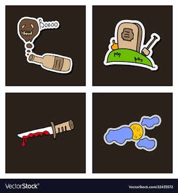 Collection of halloween flat celebration cards vector image