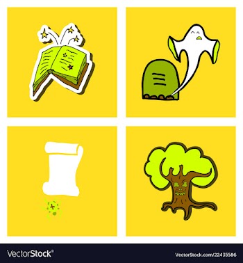 Collection of halloween flat celebration cards vector image