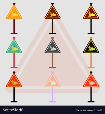Collection of hand drawn at car barrier road sign vector image