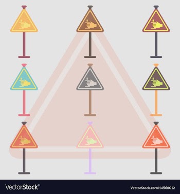 Collection of hand drawn at car barrier road sign vector image