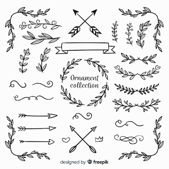 Collection of hand drawn ornaments Free Vector