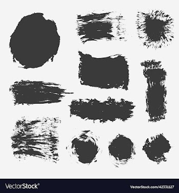collection of hand painted grunge brush strokes