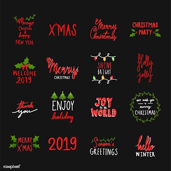 Collection of holiday typography vectors | Free stock vector - 472618