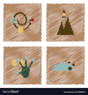 Collection of icons and aliens and planets in vector image