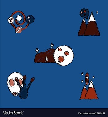 Collection of icons and aliens and planets in vector image