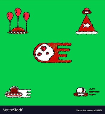 Collection of icons and aliens and planets in vector image