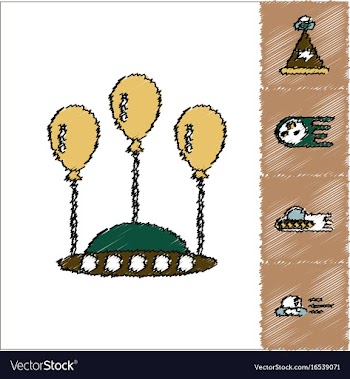 Collection of icons and aliens and planets in vector image