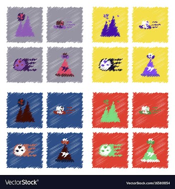 Collection of icons and aliens and planets in vector image
