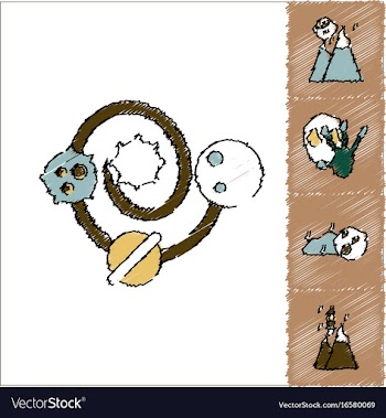 Collection of icons and aliens and planets in vector image