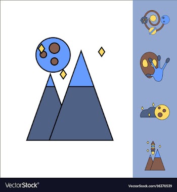 Collection of icons and aliens and planets vector image