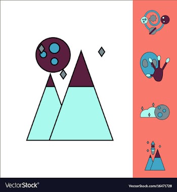 Collection of icons and aliens and planets vector image