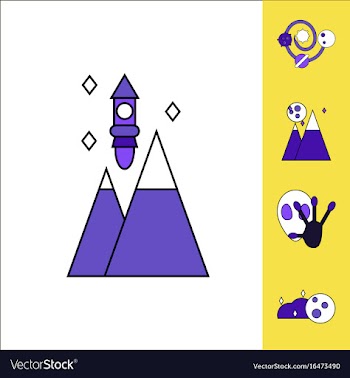 Collection of icons and aliens and planets vector image