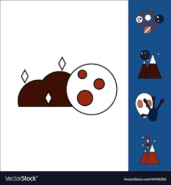 Collection of icons and aliens and planets vector image