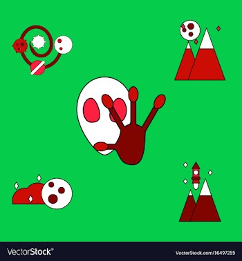 Collection of icons and aliens and planets vector image