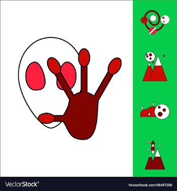 Collection of icons and aliens and planets vector image