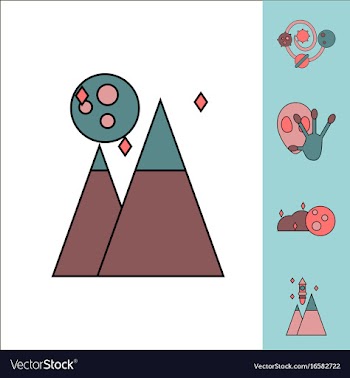 Collection of icons and aliens and planets vector image