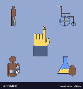 Collection of icons and bodily injuries vector image